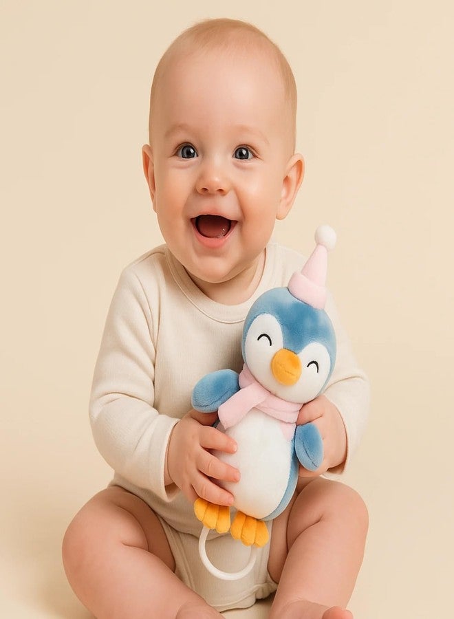 SMILE BABY Plush Hanging Toy Rattles for Crib and Stroller Keep Your Baby Entertained and Engaged. Soft, Colorful, and Safe, They Stimulate Sensory Development and are Perfect for Playtime Fun (PENGUI) - Image 3